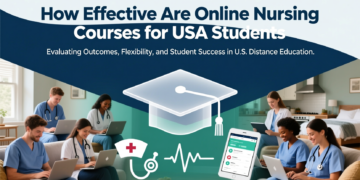 Create a best poster for this title: How Effective Are Online Nursing Courses for USA Students